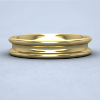 Heavy Concave 14ct Yellow Gold 5mm Wedding Ring Down View
