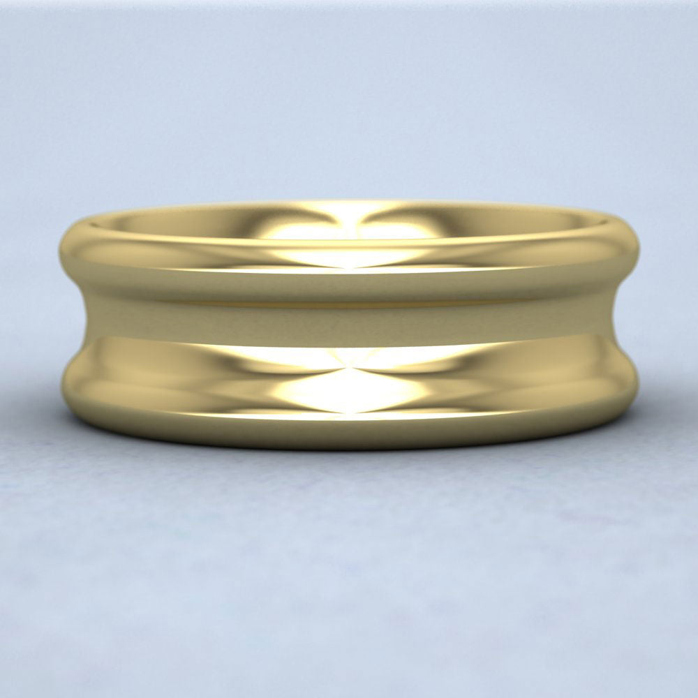 Heavy Concave 9ct Yellow Gold 8mm Wedding Ring Down View
