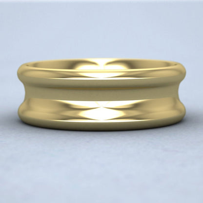 Heavy Concave 9ct Yellow Gold 8mm Wedding Ring Down View