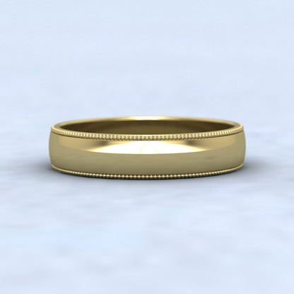 Millgrained Edge 14ct Yellow Gold 4mm Wedding Ring G