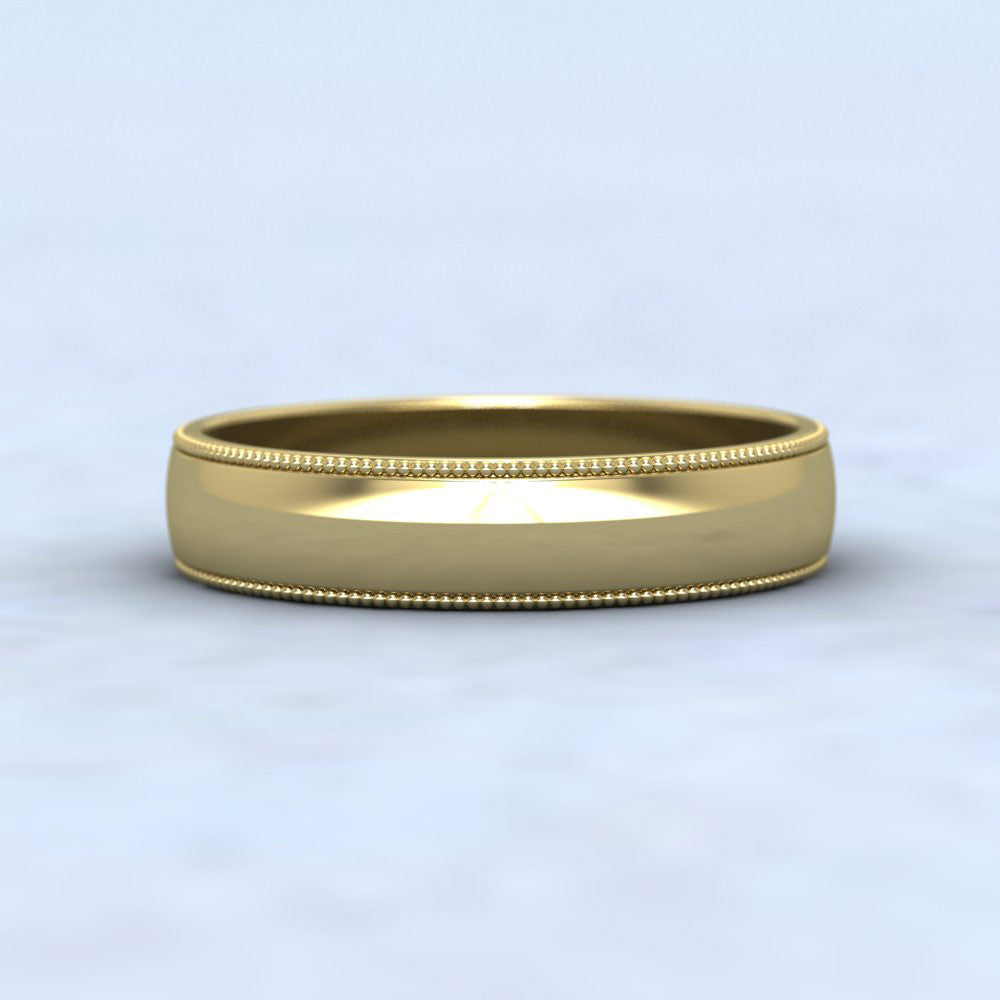 Millgrained Edge 9ct Yellow Gold 4mm Wedding Ring L