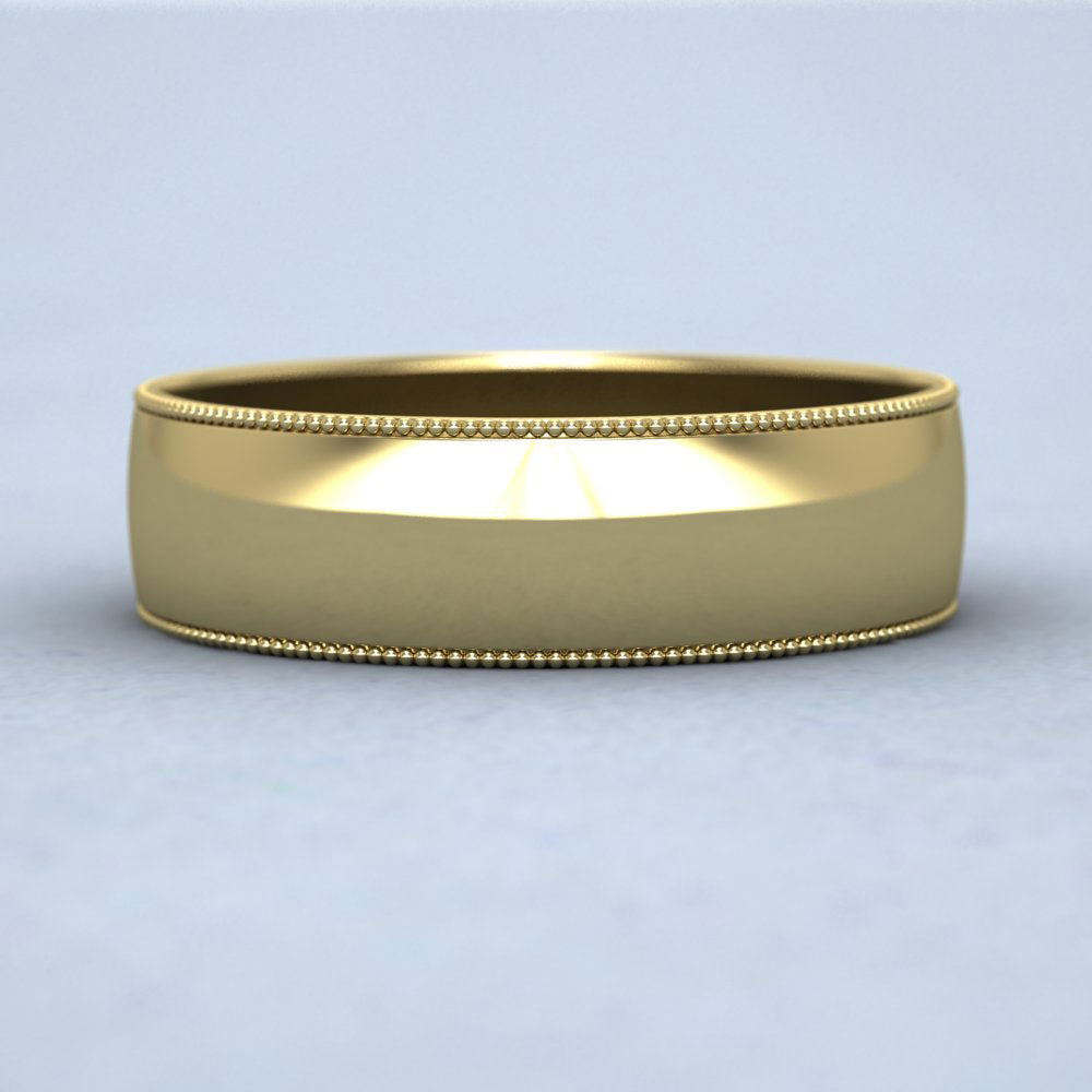 Millgrained Edge 14ct Yellow Gold 6mm Wedding Ring