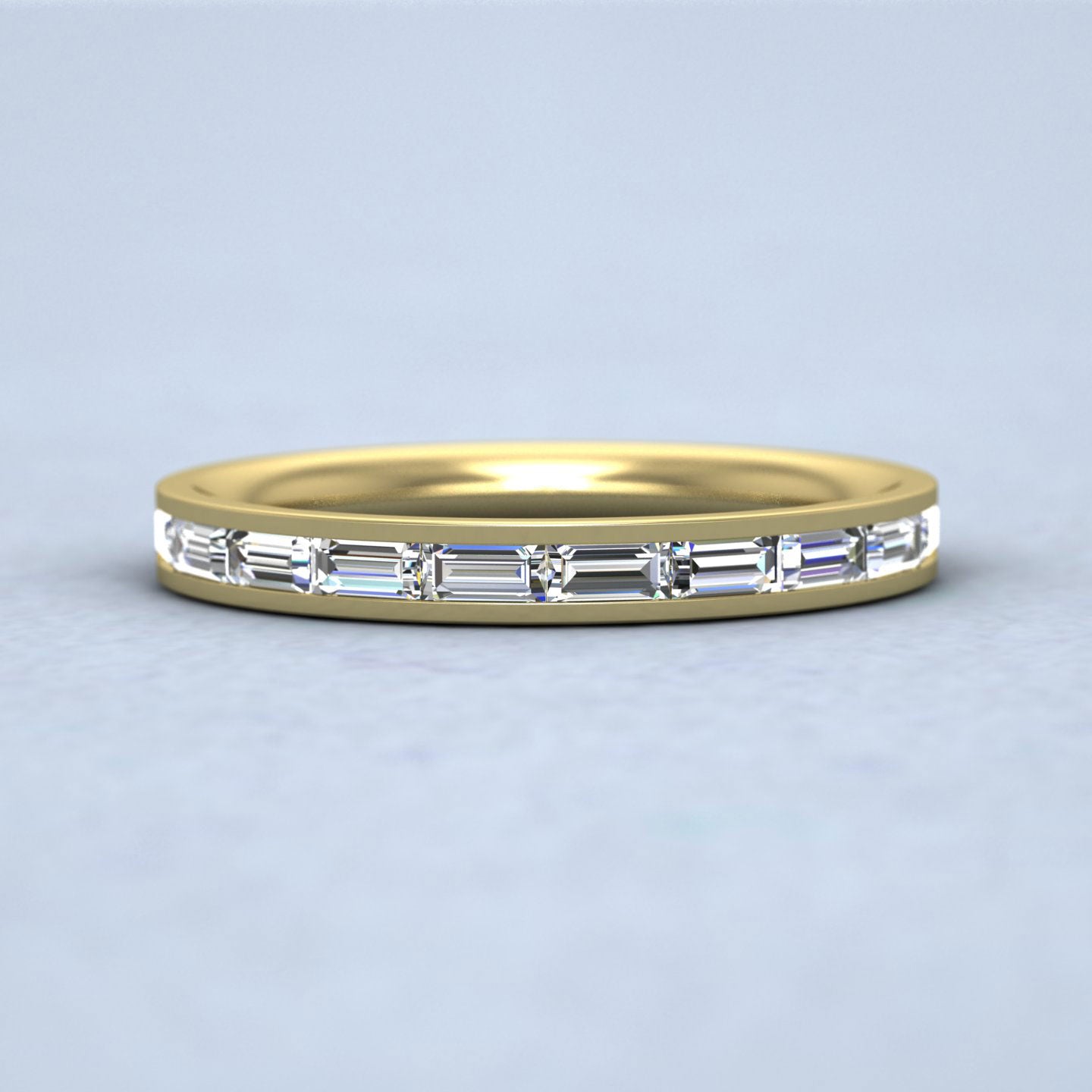 Channel Set Baguette Diamond 18ct Yellow Gold 2.5mm Ring