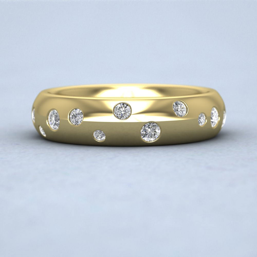 Scatter Diamond Set 14ct Yellow Gold 5mm Wedding Ring