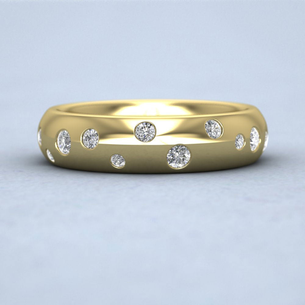 Scatter Diamond Set 22ct Yellow Gold 5mm Wedding Ring