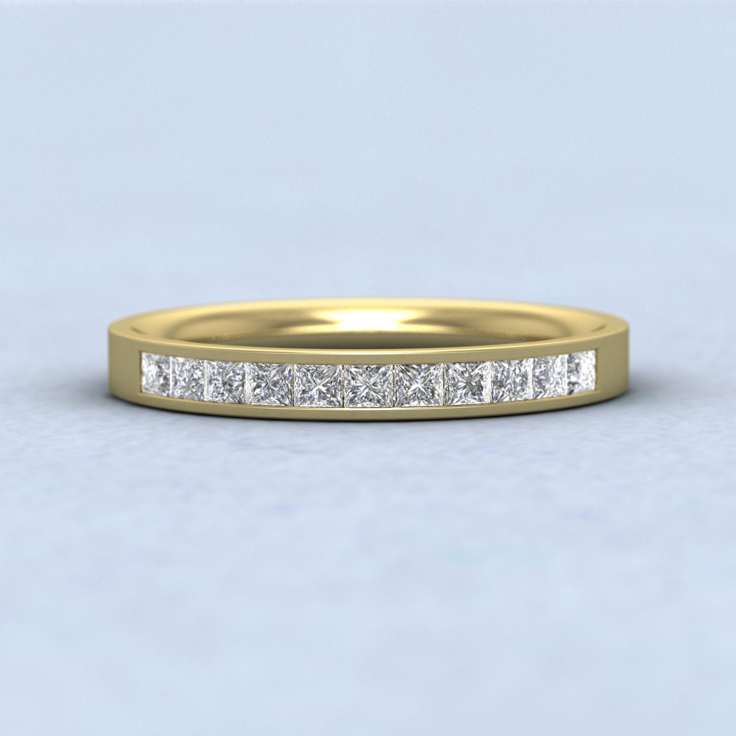 Channel Set Diamond 18ct Yellow Gold 2.5mm Wedding Ring