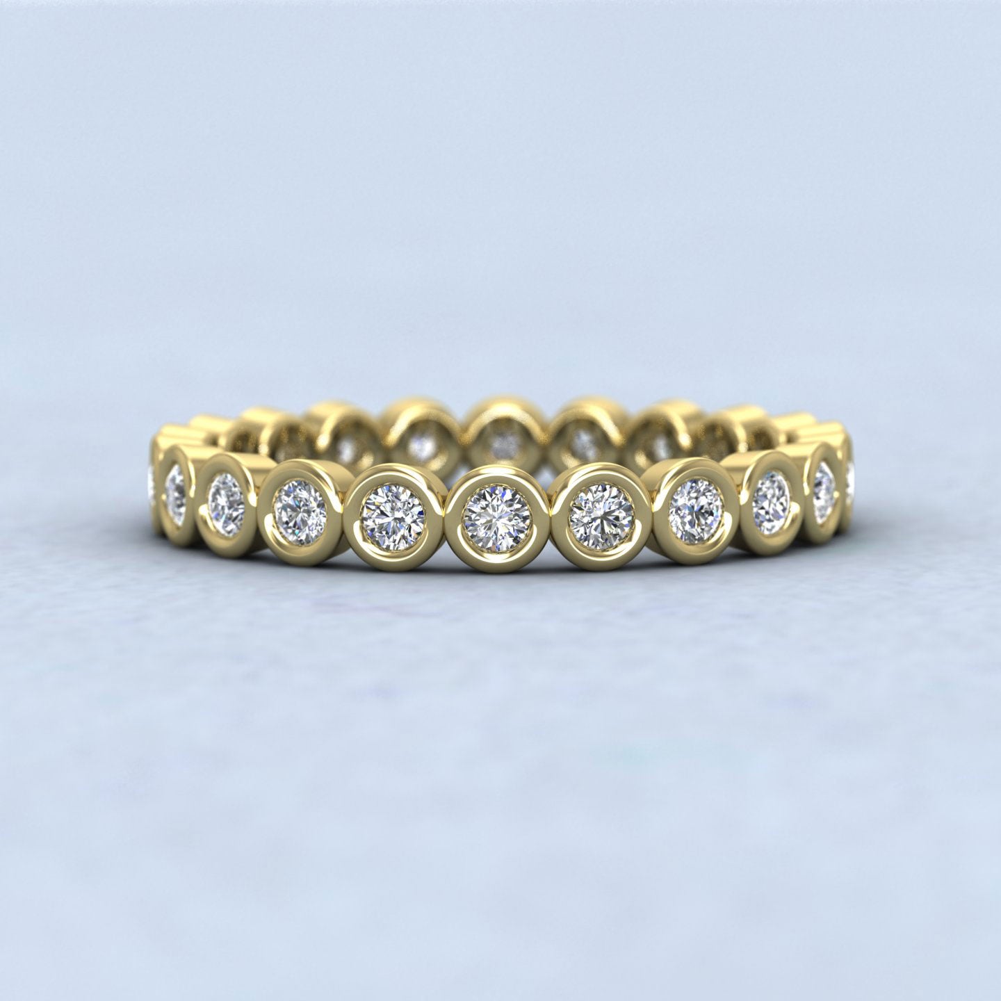 Full Set Diamond Ring In 14ct Yellow Gold 2.5mm Wide