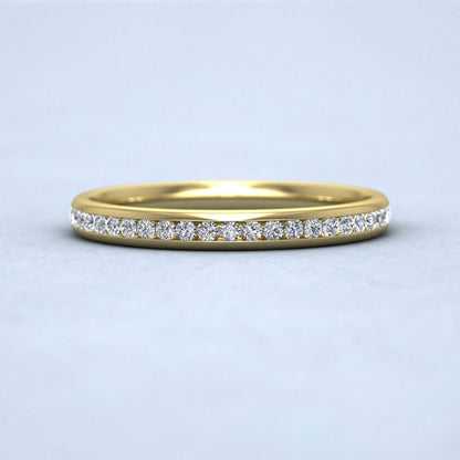 Half Channel Set 0.22ct Round Brilliant Cut Diamond 9ct Yellow Gold 2.25mm Ring