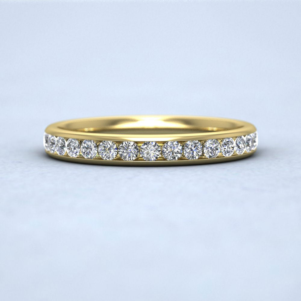 Half Channel Set 0.34ct Round Brilliant Cut Diamond 18ct Yellow Gold 2.75mm Ring