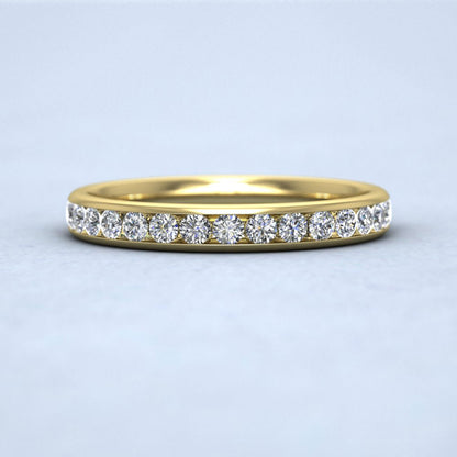 Half Channel Set 0.34ct Round Brilliant Cut Diamond 9ct Yellow Gold 2.75mm Ring