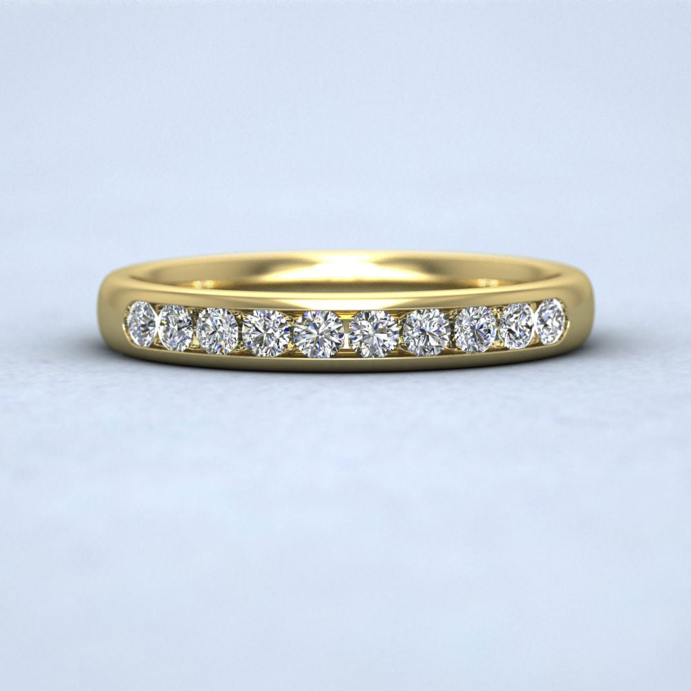 Ten Stone 0.3ct Channel Set Diamond 18ct Yellow Gold 3mm Ring