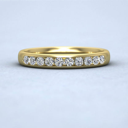 Ten Stone 0.3ct Channel Set Diamond 9ct Yellow Gold 3mm Ring