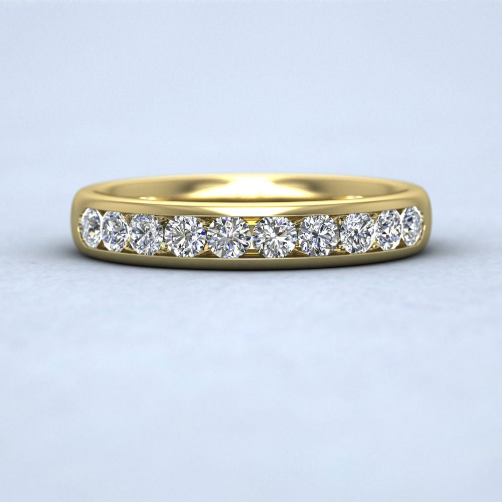 Ten Stone 0.5ct Channel Set Diamond 18ct Yellow Gold 3.5mm Ring