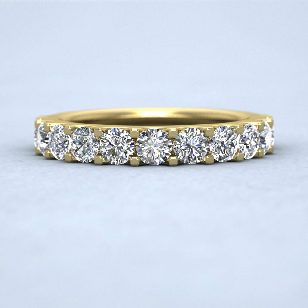 Round Claw 1.00ct Half Diamond Set 18ct Yellow Gold 3.5mm Ring