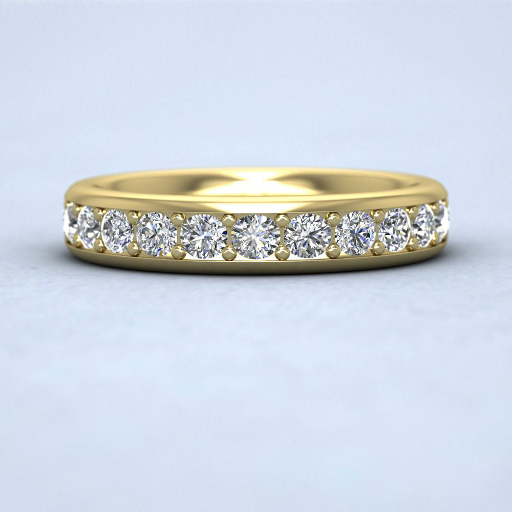 Half Bead Set 0.78ct Round Brilliant Cut Diamond 18ct Yellow Gold 4mm Ring