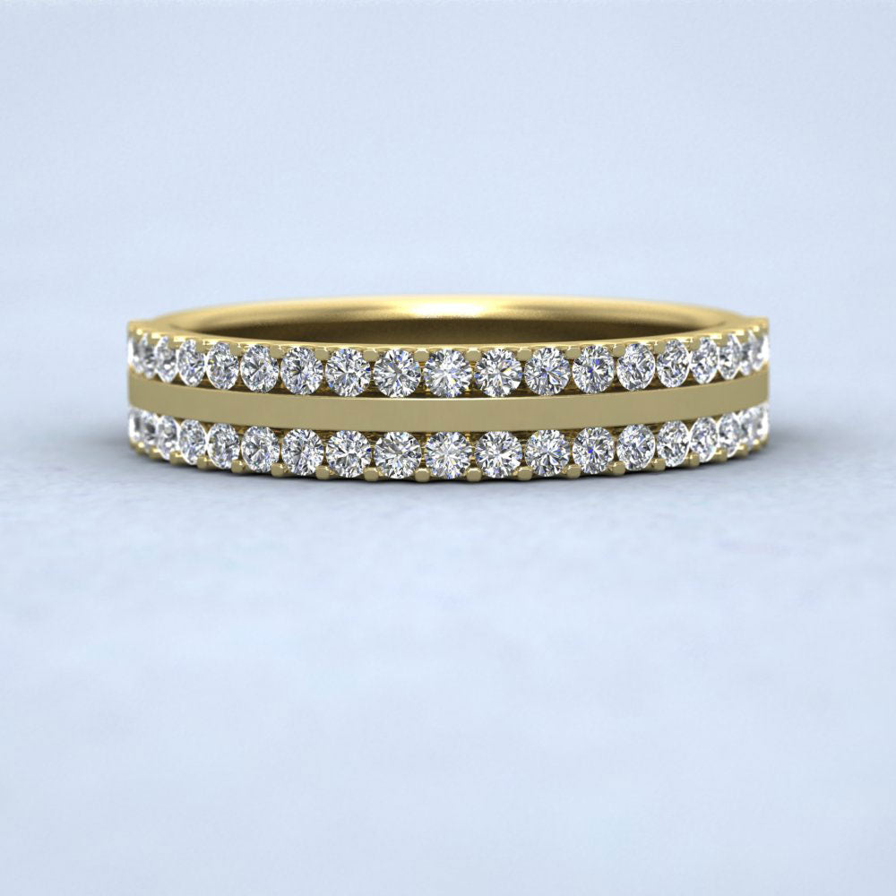 Double Edge Claw Fully Set Diamond Ring (1ct) In 18ct Yellow Gold