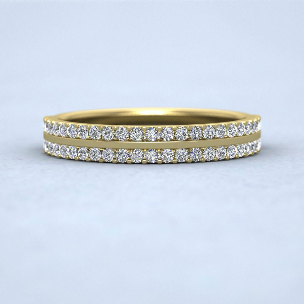 Double Edge Half Claw Set Diamond Ring (0.46ct) In 18ct Yellow Gold