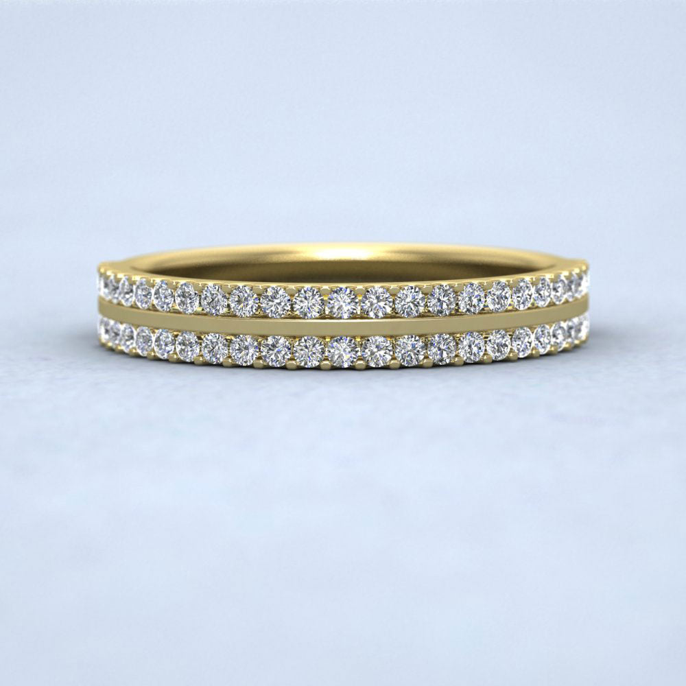 Double Edge Half Claw Set Diamond Ring (0.46ct) In 9ct Yellow Gold
