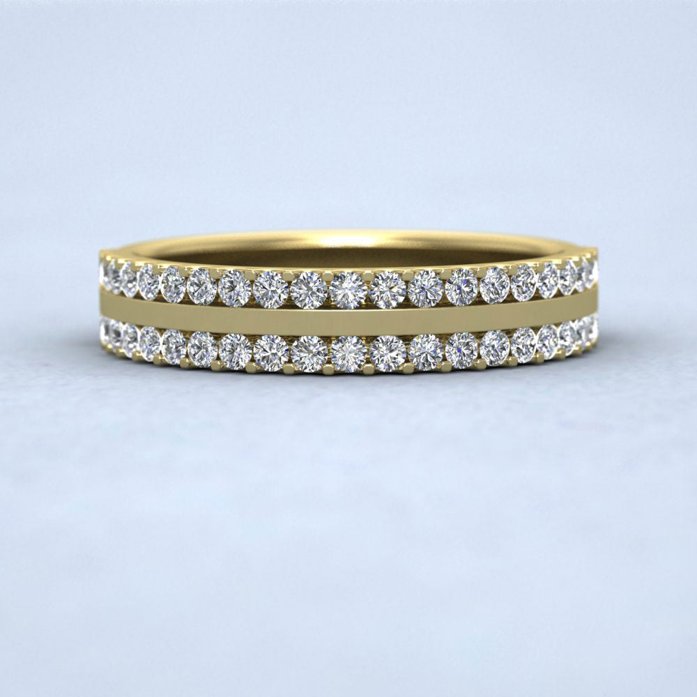 Double Edge Half Claw Set Diamond Ring (0.5ct) In 9ct Yellow Gold