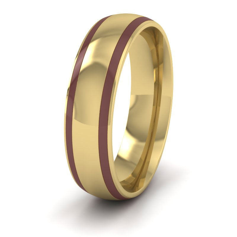 Sienna Enamelled Line 18ct Yellow Gold 6mm Wedding Ring