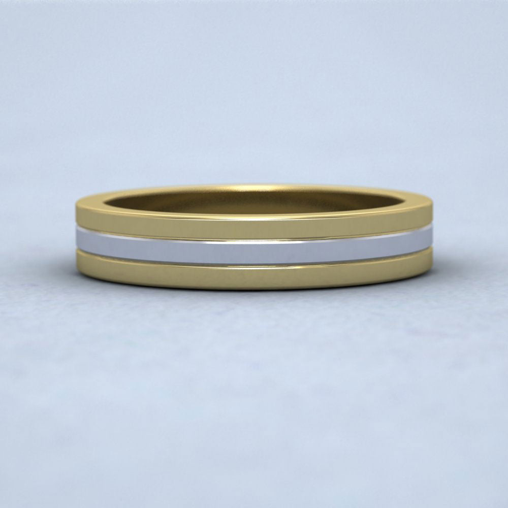 Triple Band Two Colour 14ct Yellow And White Gold 4mm Wedding Ring