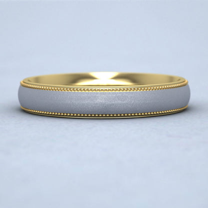 Two Colour 9ct Yellow And White Gold 4mm Wedding Ring