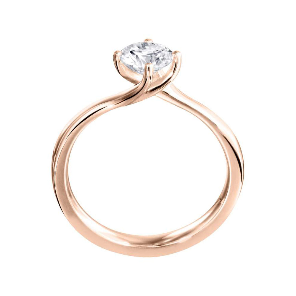 18ct Rose Gold Four Claw Solitaire Diamond Ring