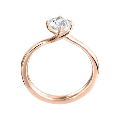 18ct Rose Gold Four Claw Solitaire Diamond Ring