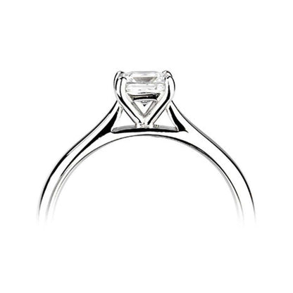 18ct White Gold Princess Cut Four Claw Solitaire Diamond Ring