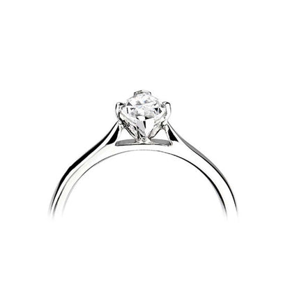 18ct White Gold Marquise Cut Four Claw Solitaire Diamond Ring