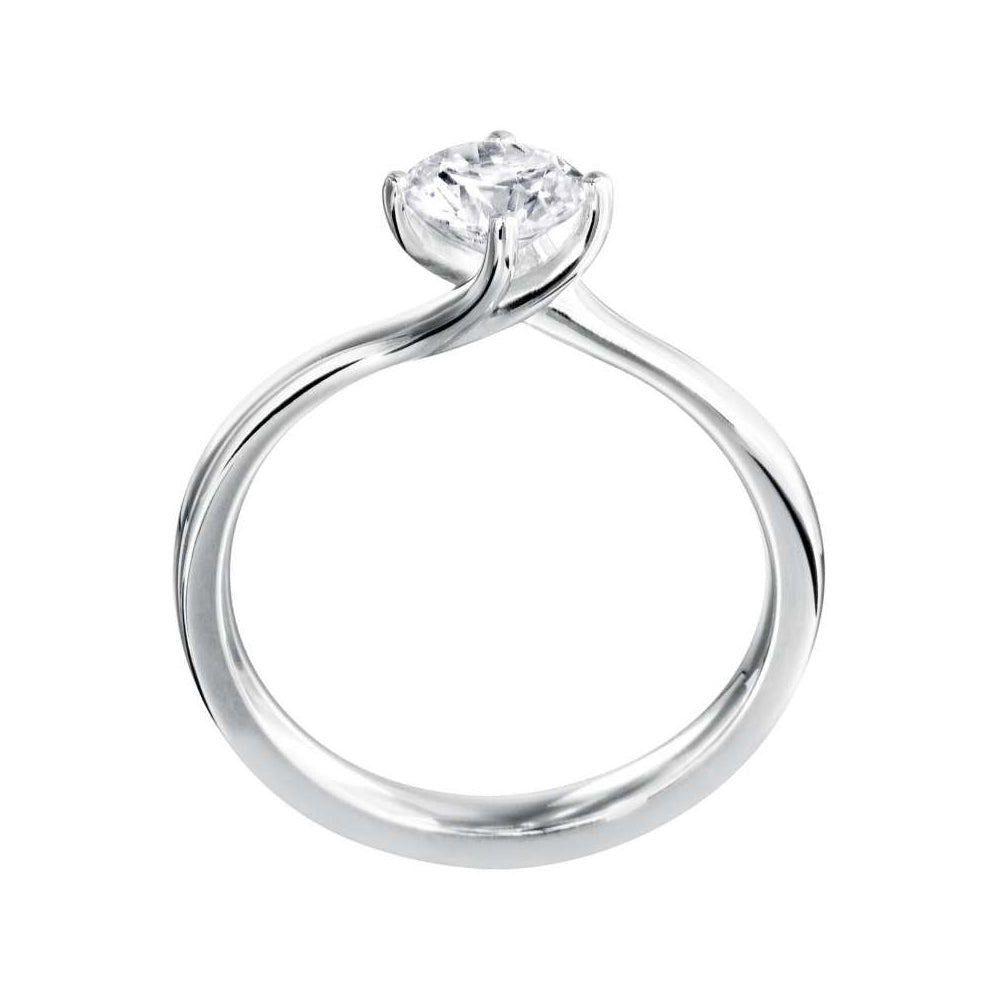 18ct White Gold Four Claw Solitaire Diamond Ring