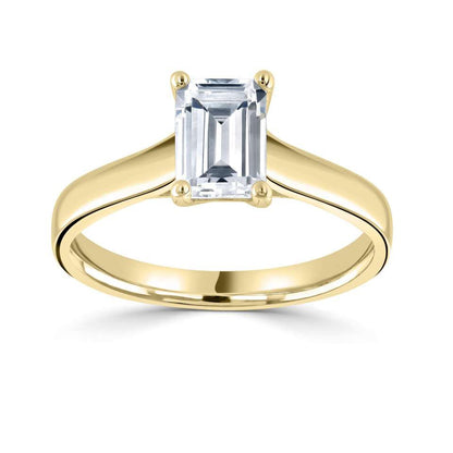 18ct Yellow Gold Emerald Cut Diamond Ring