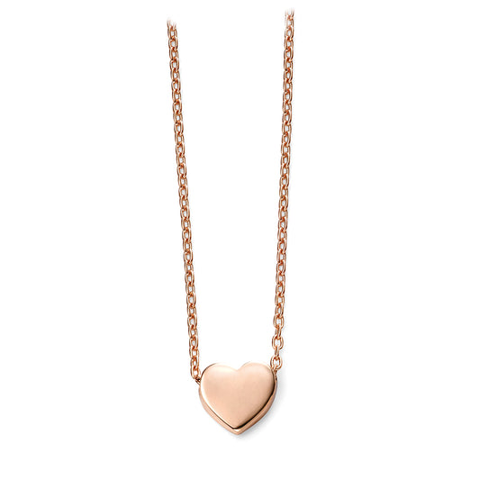 9ct Rose Gold Fixed Heart Necklace