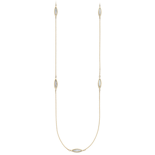 9ct Yellow Gold Mother Of Pearl Set Necklace.