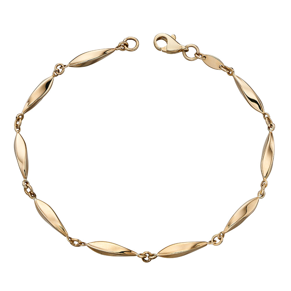 9ct Yellow Gold Twisted Link Bracelet