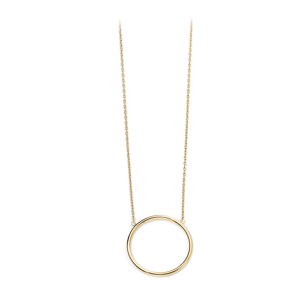 9ct Yellow Gold Fixed Circle Necklace.