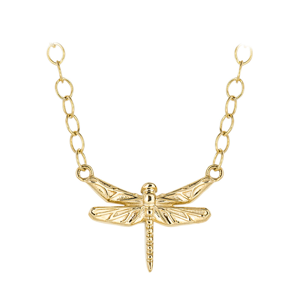 9ct Yellow Gold Dragonfly Necklace