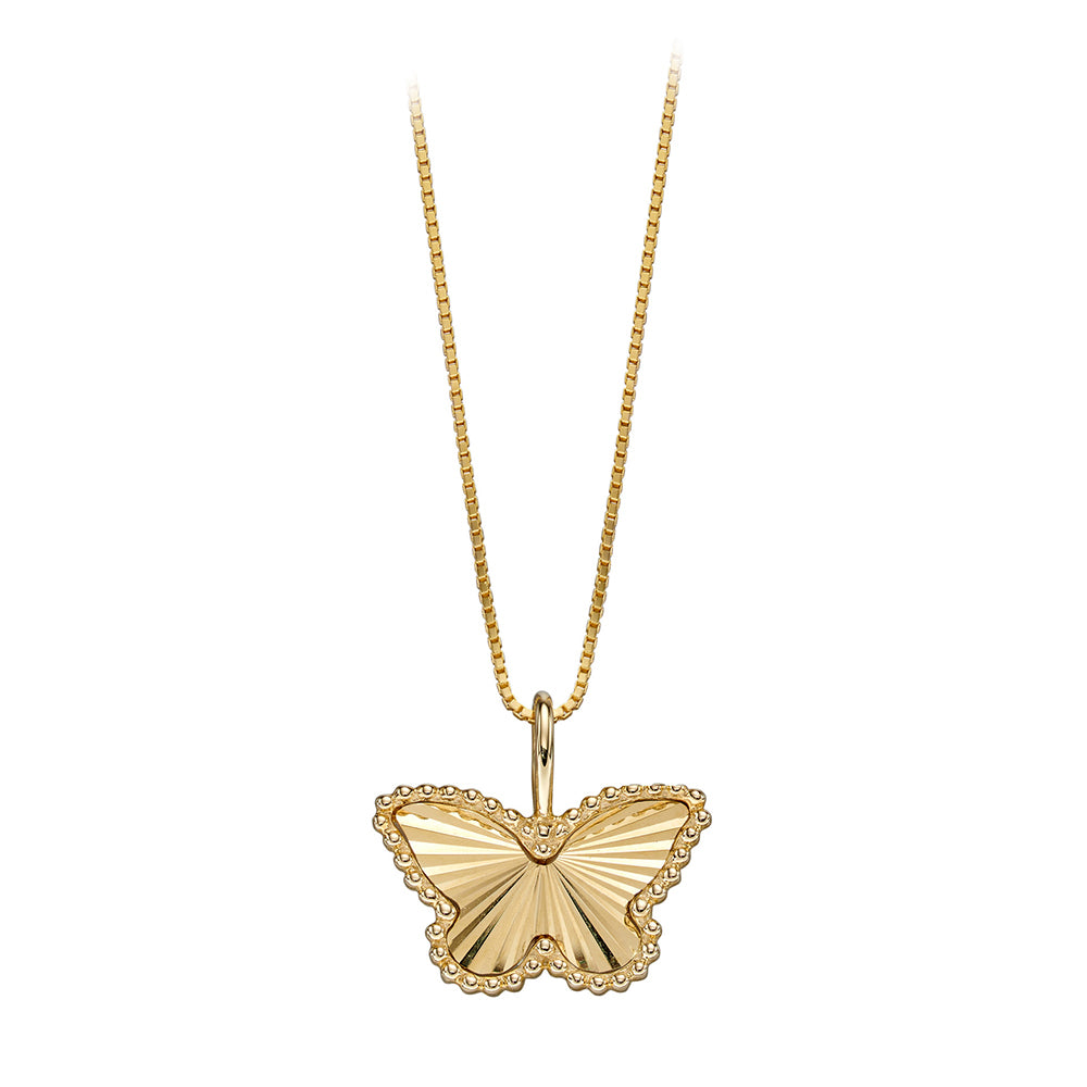 9ct Yellow Gold Butterfly Silouette