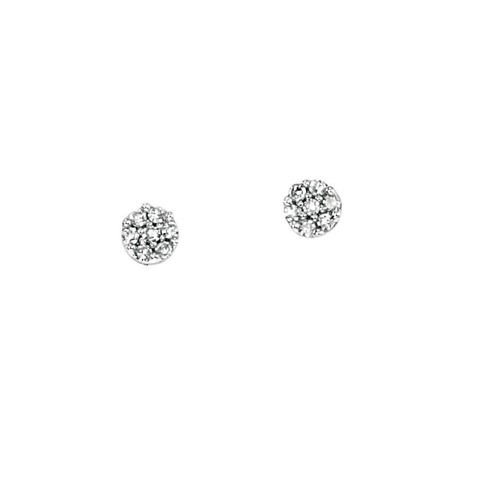 9ct White Gold Diamond Set Earrings