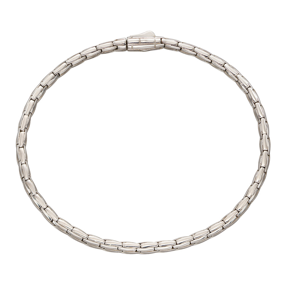9ct White Gold bracelet with a textured finish.