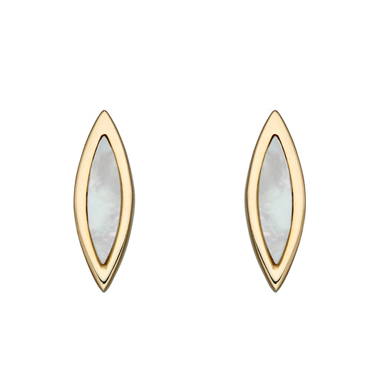 9ct Yellow Gold Mother Of Pearl Set Earrings