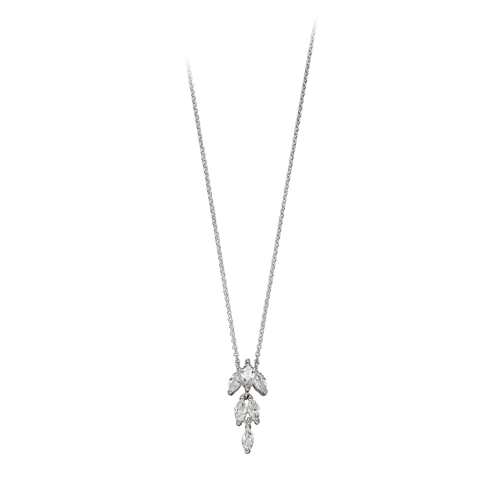 Cubic Zirconia Set Pendant In Sterling Silver