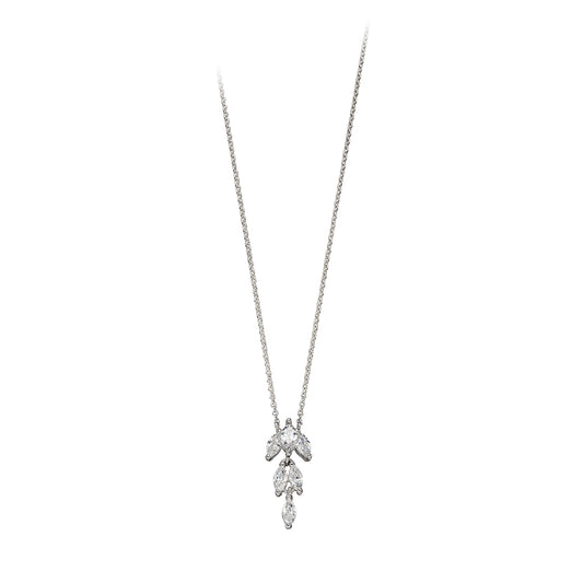 Cubic Zirconia Set Pendant In Sterling Silver
