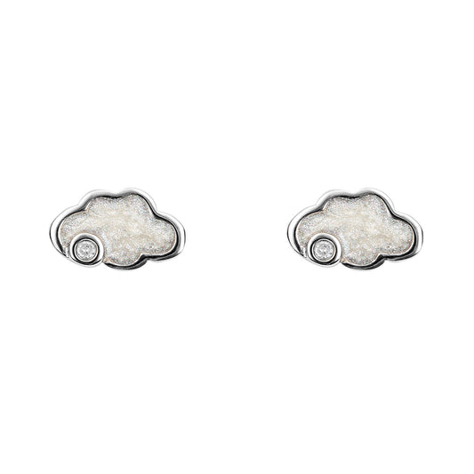 Sterling Silver Diamond Set Cloud Earrings