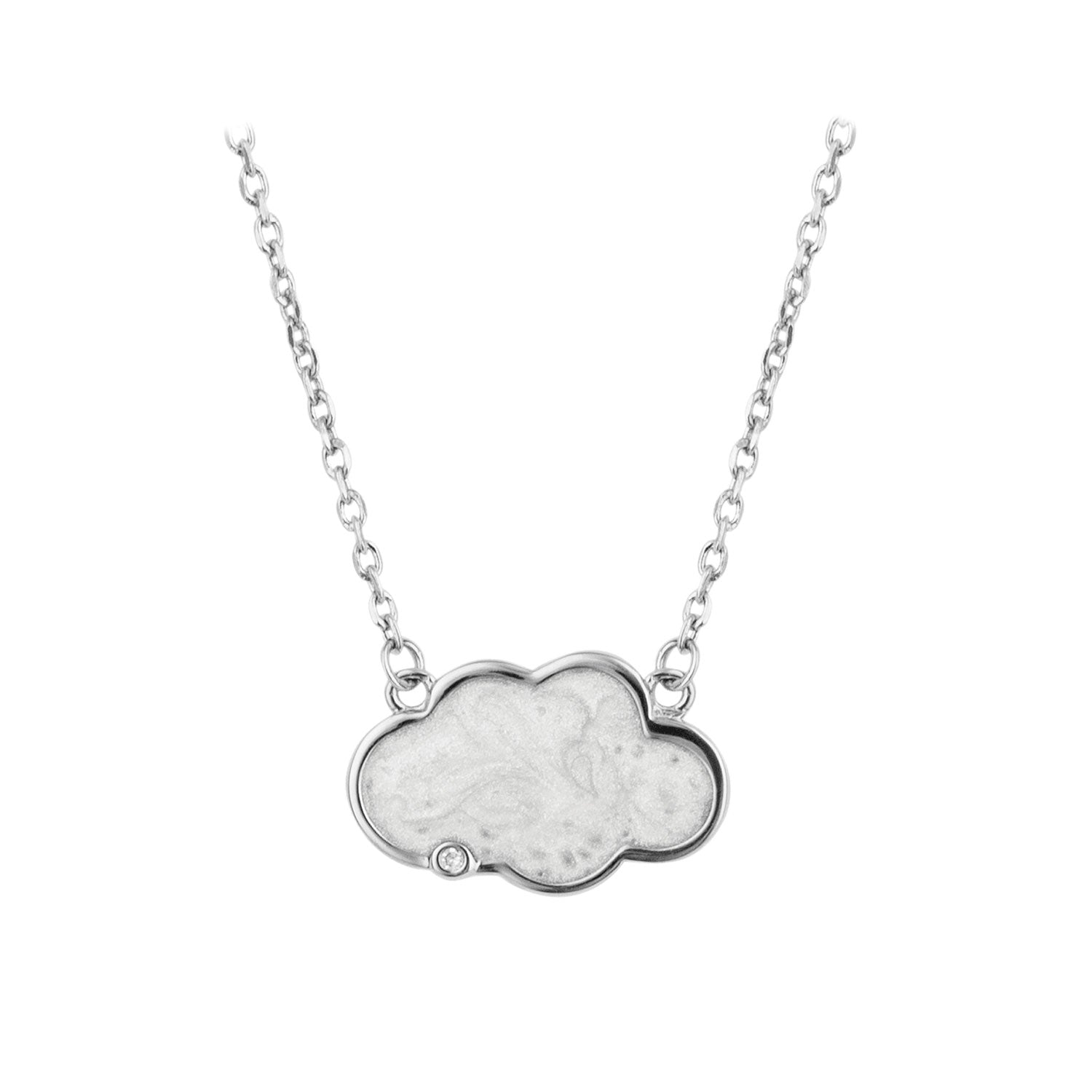 Sterling Silver Diamond Set Cloud Necklace