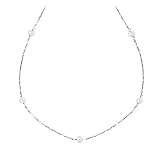 Sterling Silver Diamond Set Chain Necklace