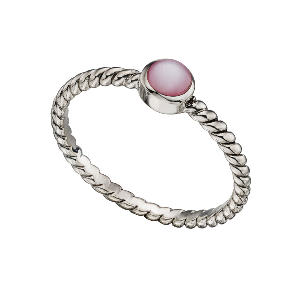 Mother Of Pearl Set Ring In Sterling Silver