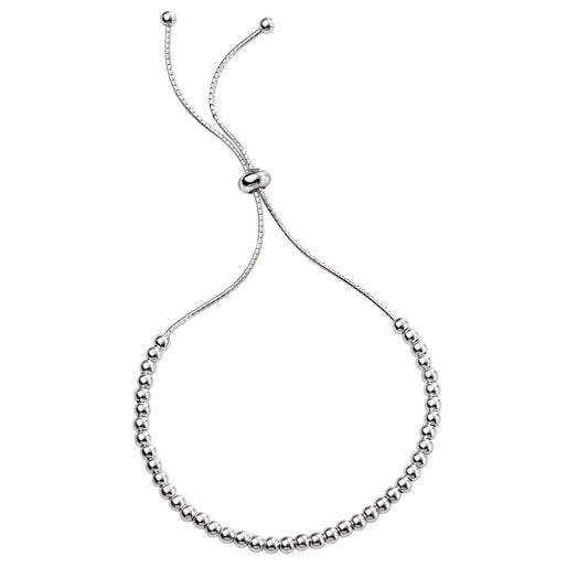 Adjustable Bead Bracelet In Sterling Silver
