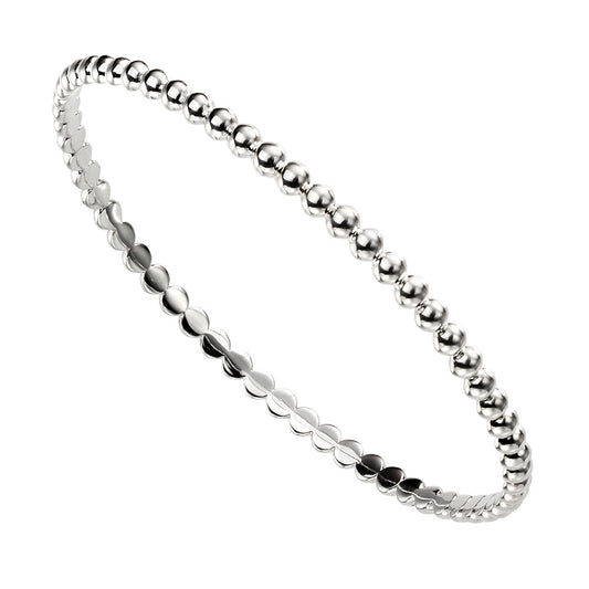 Beaded Bangle In Sterling Silver