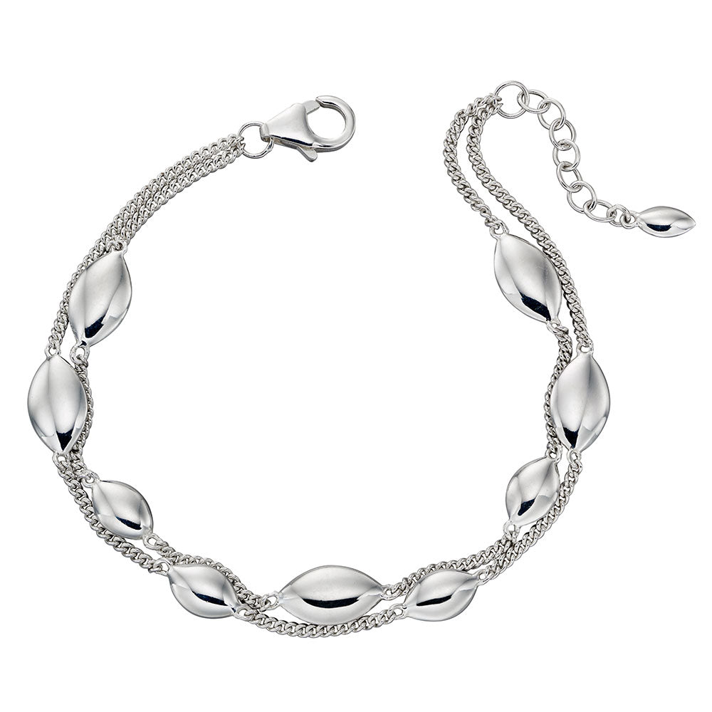 Chain And Teardrop Bracelet In Sterling Silver